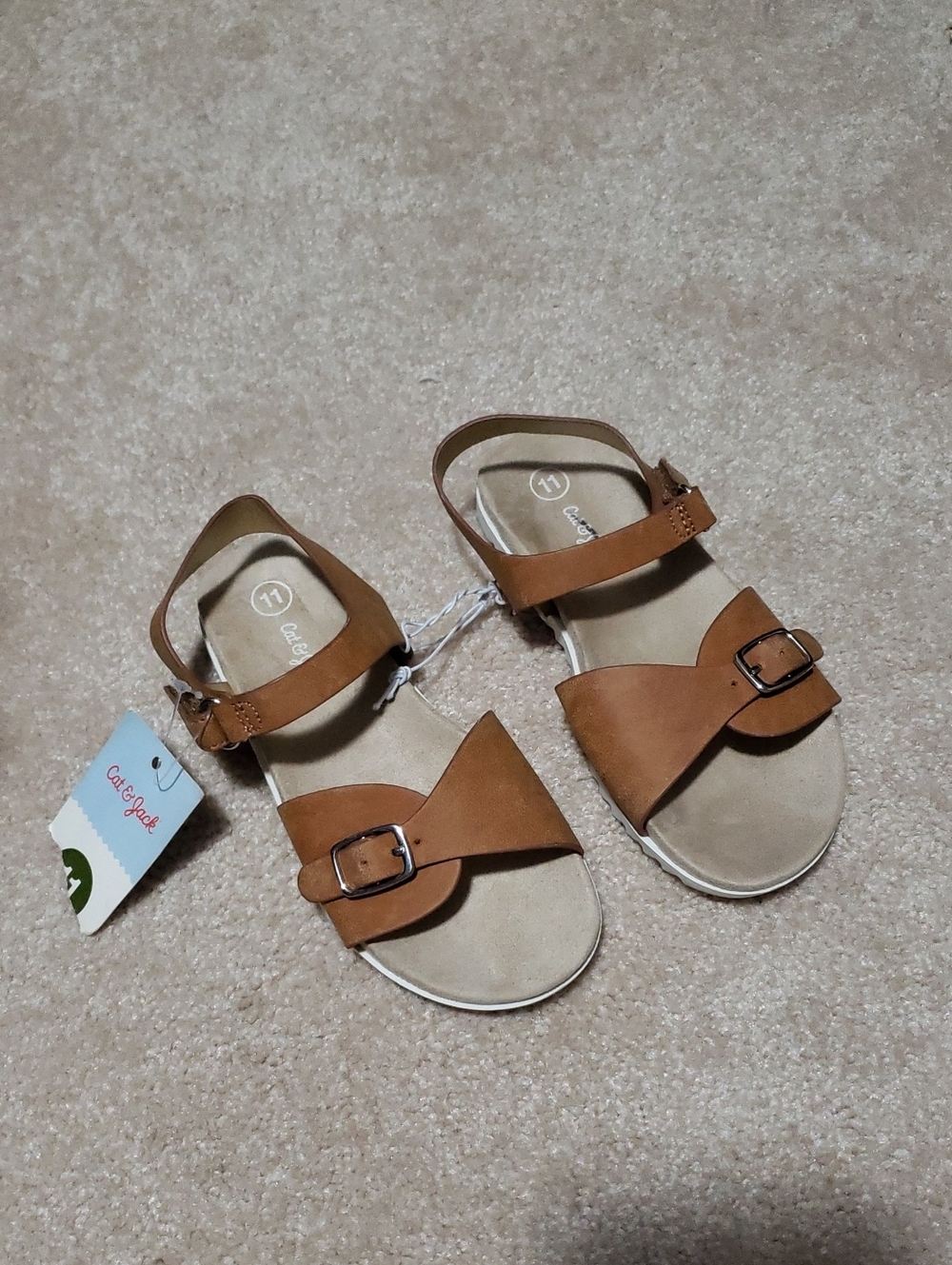 Cat & Jack Toddler Girls' Shaelyn Sandals In Brown. Size: 11